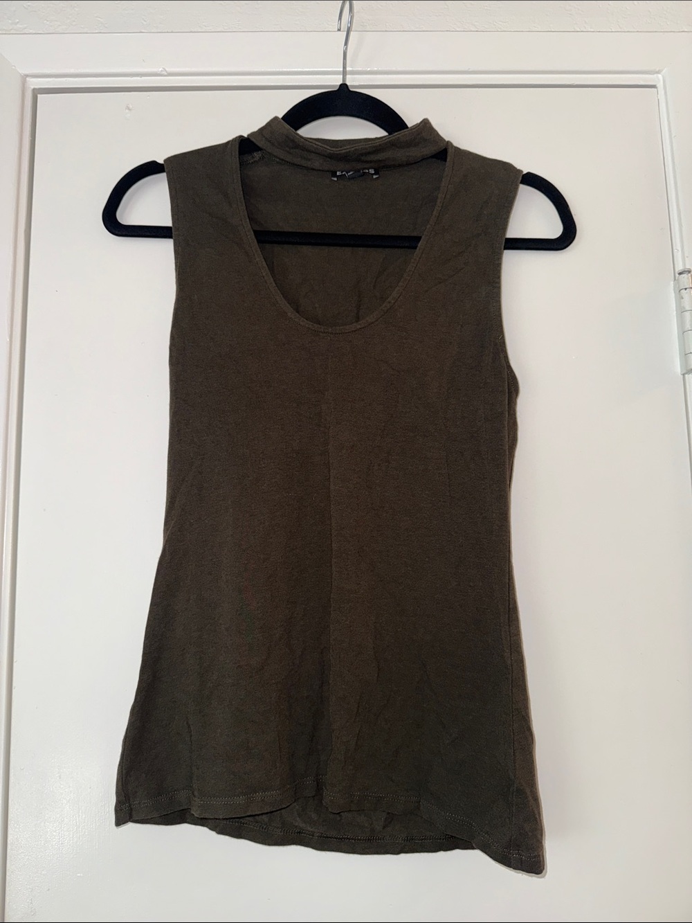 Express Olive Mock Neck Tank Top
